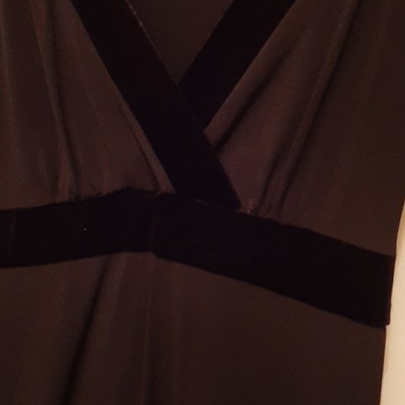 Attention brand Black Polyester, Velour trim Fit n Flare Midi Dress, Woman Sz S - Picture 3 of 12